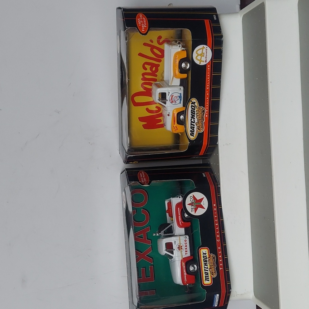 Matchbox  Collectibles two Ford pick ups texaco , McDonald's f-100. Diecast new